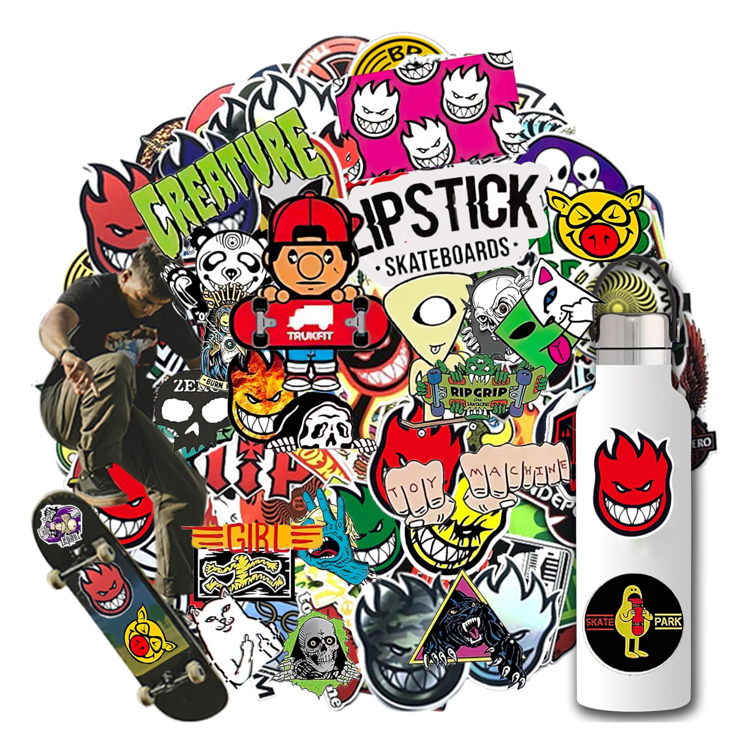 Autocollant 220 Pièces, Autocollant Noir Blanc,vinyle étanche Graffiti Autocollant Pour Ordinateur Portable Bagages Skateboard, Voiture, Vélo, Ordinateur, Enfants