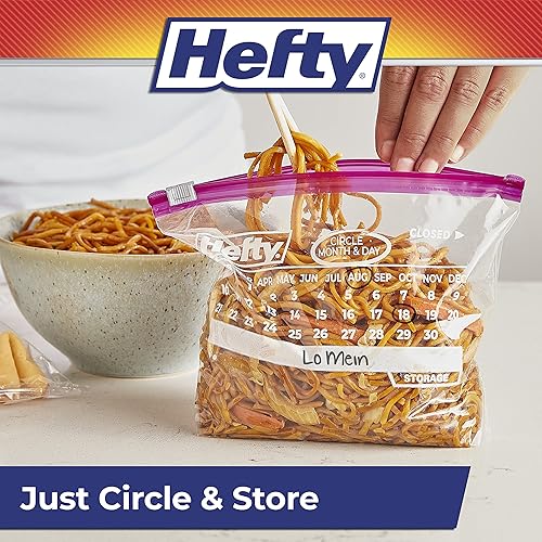 Miniatura 5 de Hefty Slider - Bolsas de almacenamiento para calendario, tamaño de cuarto de galón, 40 unidades (paquete de 4), 160 en total