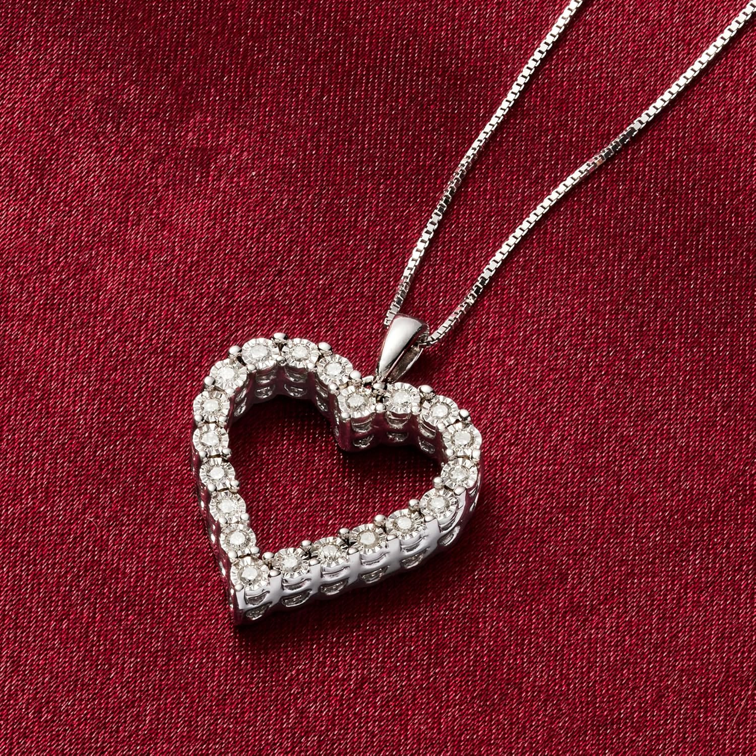 Ross-Simons 0.30 ct. t.w. Diamond Heart Pendant Necklace