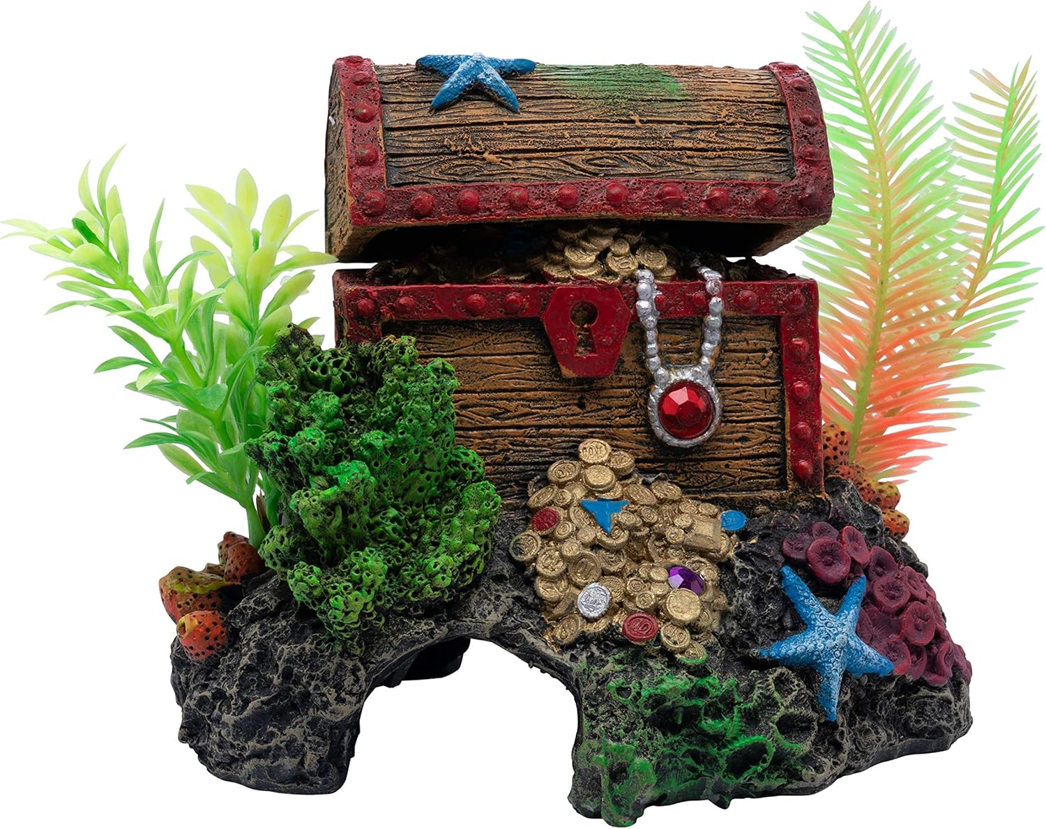 GloFish Aquarium Décor and Pump, Treasure Chest Air Pump Decoration for Fish Tanks, Multicolor