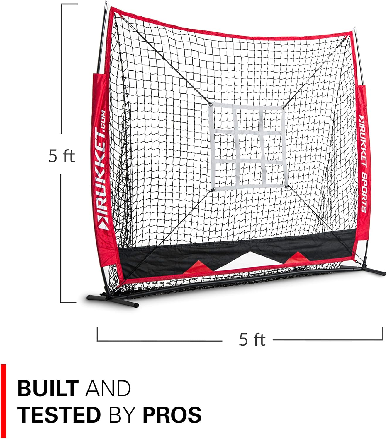 Rukket 5x5 Baseball & Softball Net | Practice Hitting, Pitching, Batting and Catching | Backstop Screen Equipment Training Aids | Strike Zone Target (5x5 Net + Target) : Sports & Outdoors