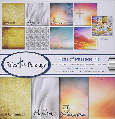 Reminisce Rites of Passage - Kit de colección de álbumes de recortes, paleta multicolor, 12 x 12 pulgadas