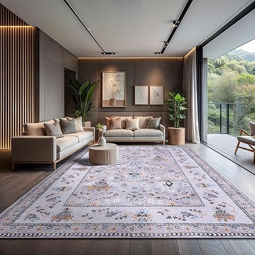 Miniatura 51 de CAMILSON Alfombra moderna de lujo de 8 x 10 pies, estilo vintage, abstracto, suave, de pelo medio, resistente a las manchas, fácil de limpiar, no