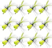 Vista 9 de Kits de señuelos para pesca con mosca, Topwater Popper Fly Fishing Bass Crappie Fly Fishing Poppers Surtido para trucha Salmón