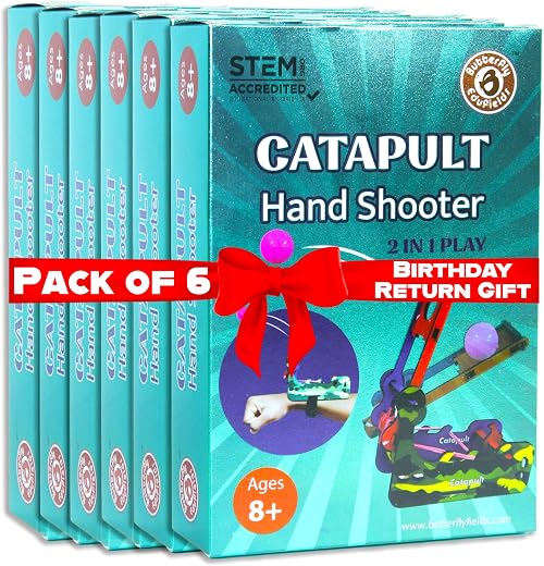 Butterfly EduFields DIY Catapult Shooter Science Kit (Pack of 6) | Best Birthday Return Gifts for Kids Ages 8 9 10 11 12 |...