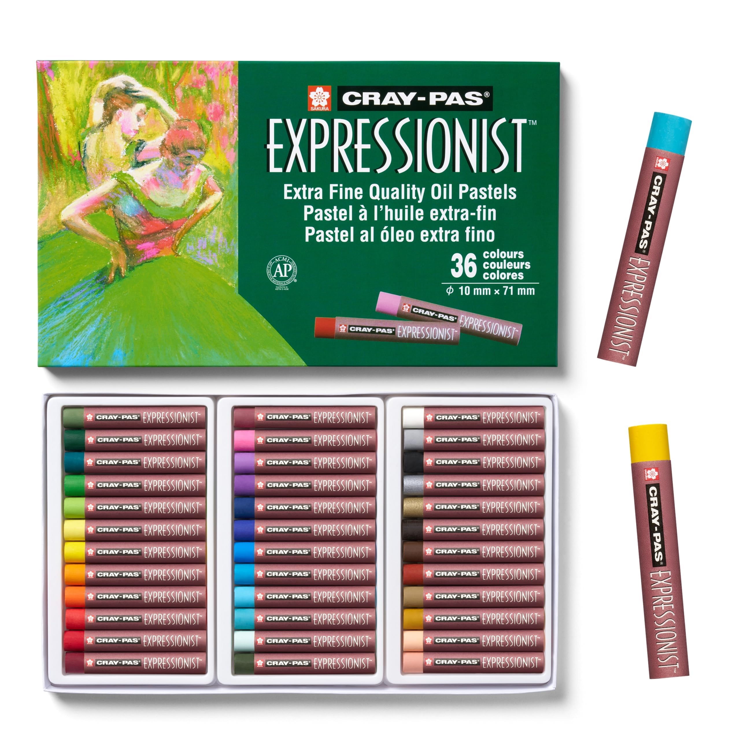 SAKURA Cray-Pas Expressionist Oil Pastel Set - Soft Oil Pastels for Artists - 36 Colors