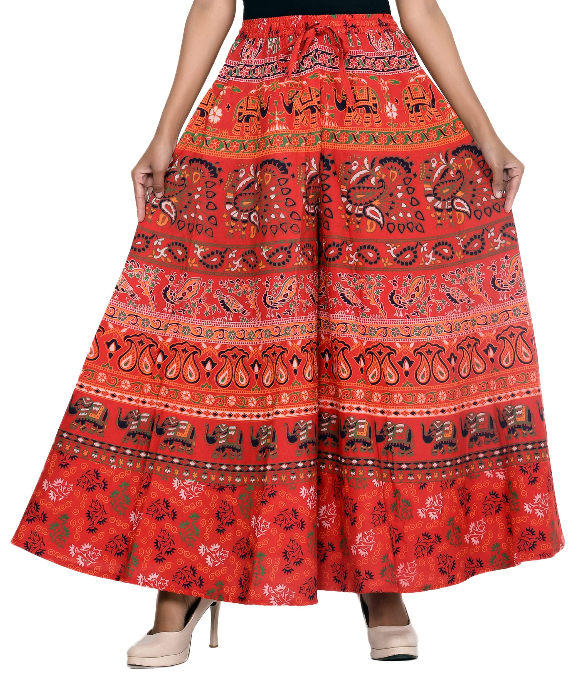 samjhi Cotton Long Palazzo Pant for Women (Red3; FreeSize)-picture-48