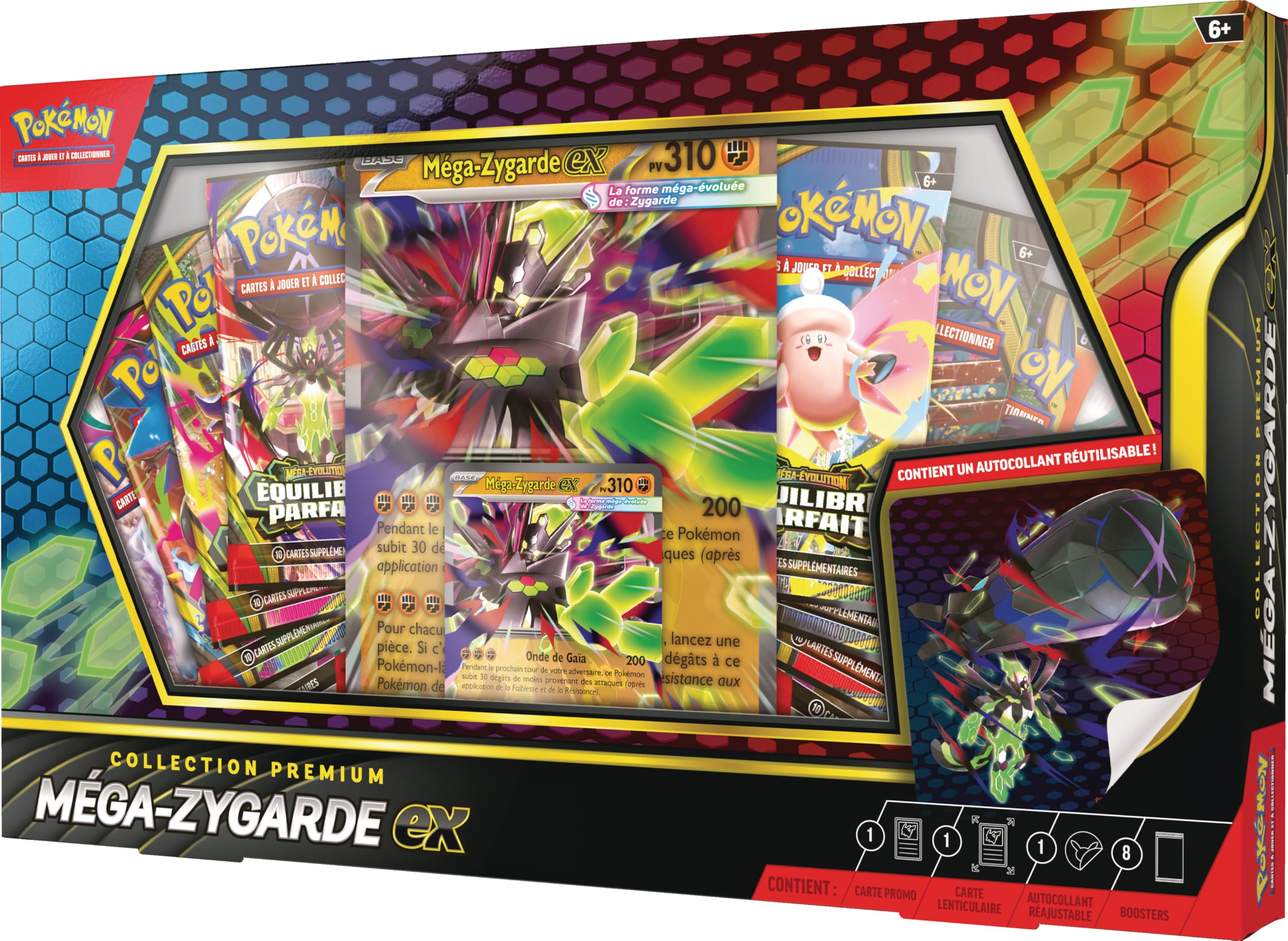 Pokémon : Mega-Zygarde-ex Premium-Kollektion (1 Promo-Karte, 1 große lentikuläre Karte, 1 anpassbarer Aufkleber und 8 Boosterpacks