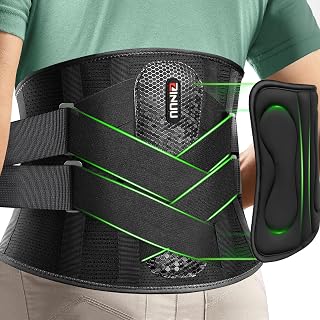 Back Brace for Lower Back Pain Relief with 3D Pad & Bionic Support System, 8X Powerful Adjustable Lumbar Support Belt for Men & Women, Soft Breathable Back Support Brace, Ergonomic Design, for Herniated Disc,Sciatica, M - Amazon product rated Grade A
