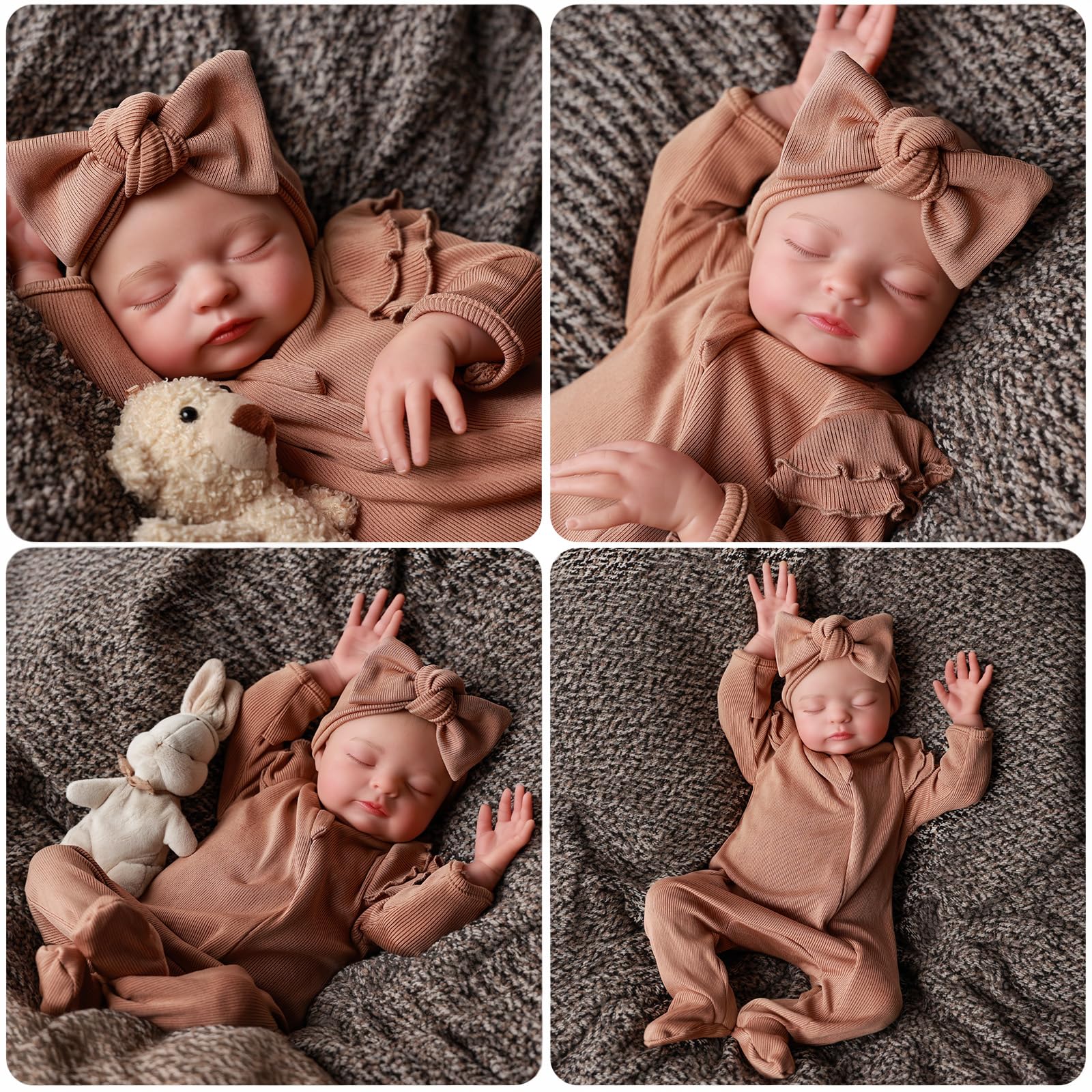 JIZHI Reborn Puppen 20 Zoll Reborn Babies Puppen Mädchen Realistische Baby Stoff Körper Schlafen Reallife Neugeborenen Look Real Lifelike Kleinkind Schließen Sie die Augen