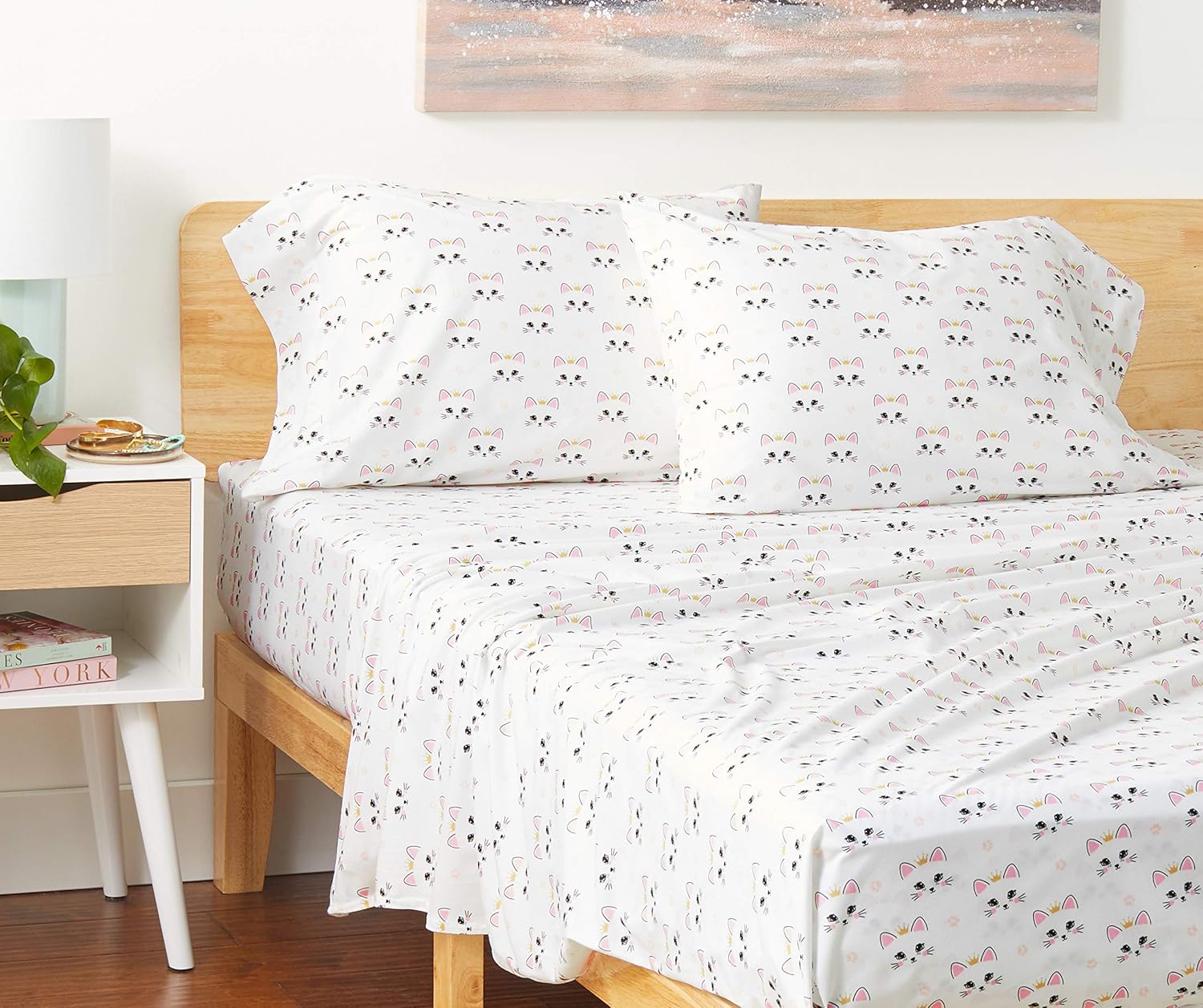 One-Day Sale: Up to 80% Off Thermee Micro Flannel Sheet Set, Queen, Royal Cat