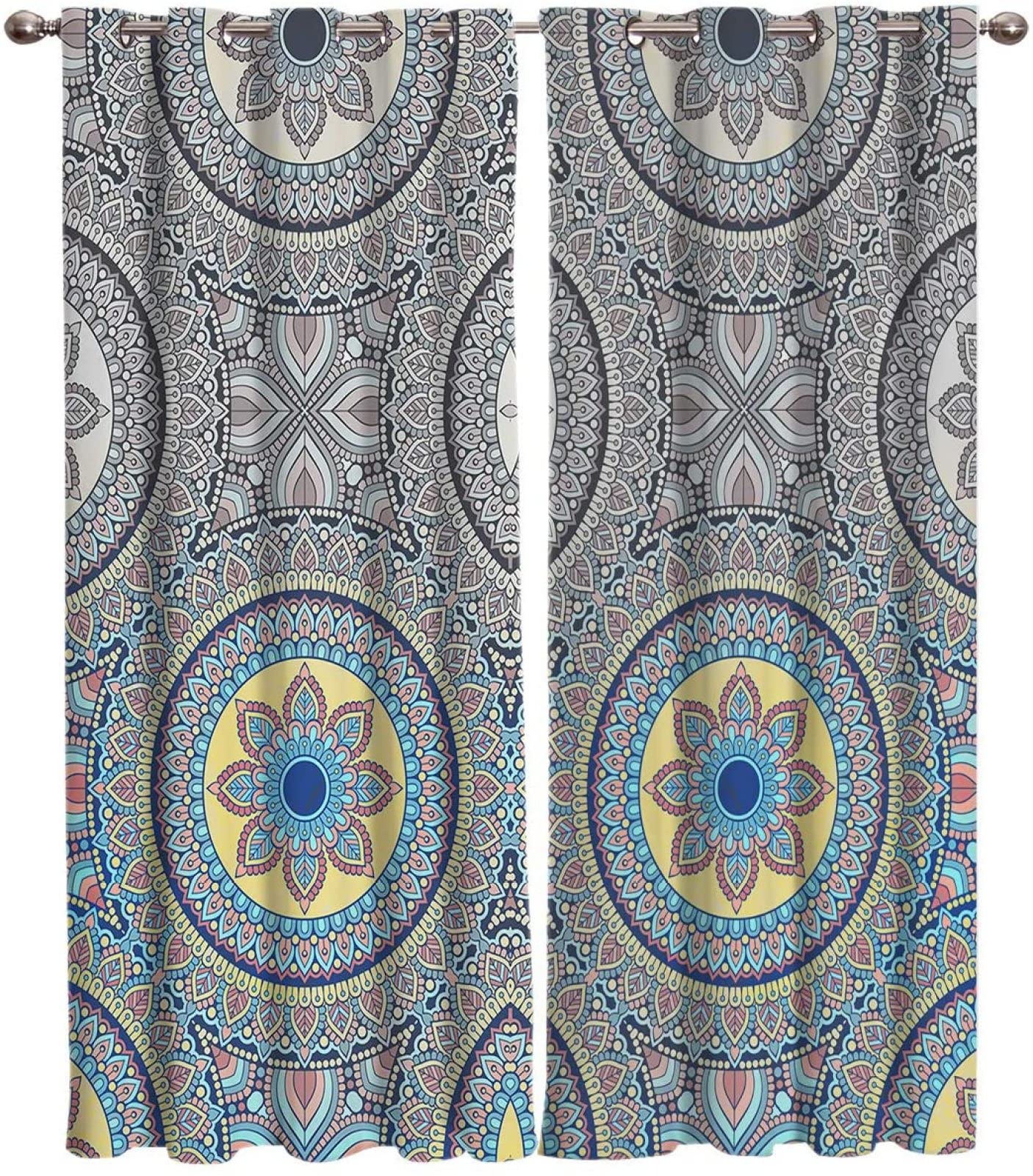 Vorhang Blickdicht Verdunklungsvorhänge Gardienen 2-SetBlume 150x166cm