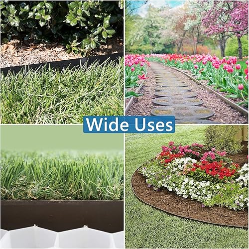 Miniatura 6 de Bordes de acero para césped, bordes metálicos para jardines, borde de jardín flexible, borde de acero galvanizado flexible, borde de metal para