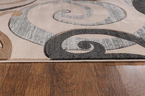 Miniatura 6 de Home Must Haves Alfombra abstracta tallada a mano, suave, moderna, contemporánea, moderna, contemporánea, para sala de estar, dormitorio, comedor, 3