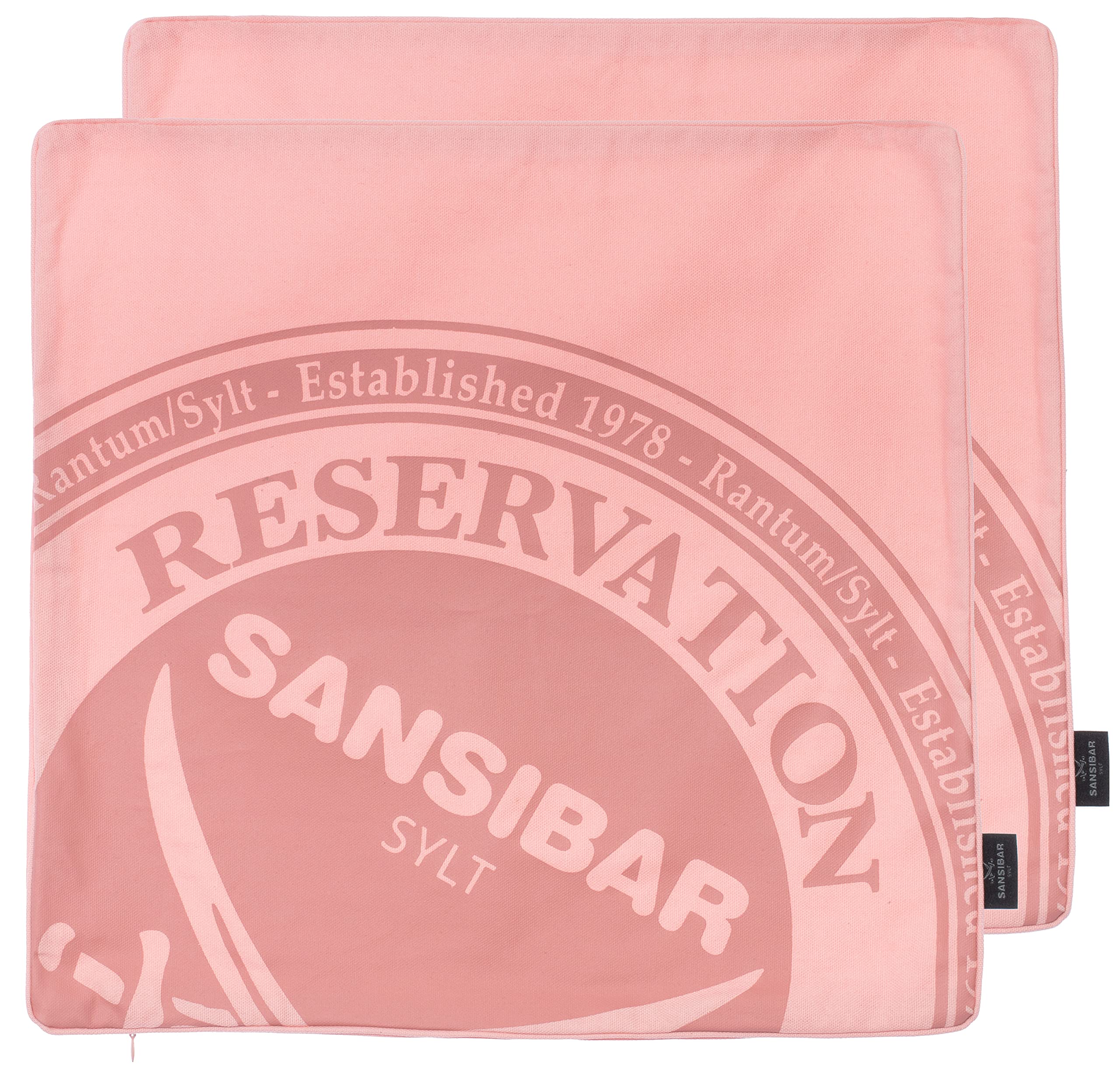 Housse de coussin rose 45x45 en coton Sansibar pour rénover vos vieux canapés