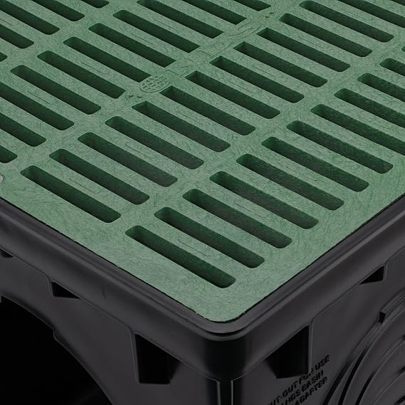 Square Catch Basin Drain Grate, Sand Plastic | Fits Catch Basins, Risers & Low-Profile Adapters | Blocks Debris, Allows Water Flow (12x12)