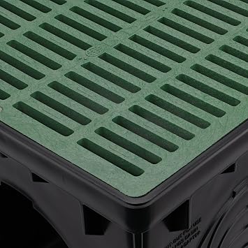 Square Catch Basin Drain Grate, Sand Plastic | Fits Catch Basins, Risers & Low-Profile Adapters | Blocks Debris, Allows Water Flow (12x12)