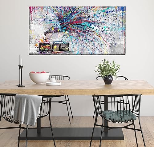 Miniatura 9 de GUGIKA Arte de pared de avión para sala de estar, arte abstracto de pared para oficina, arte de pared grande para dormitorio, imágenes de impresión