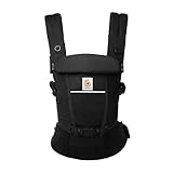 Ergobaby Adapt Babytrage für Neugeborene ab Geburt, 3-Positionen SoftFlex Mesh Ergonomische Babybauchtrage Rückentrage Baby-Tragetasche, Onyx Black
