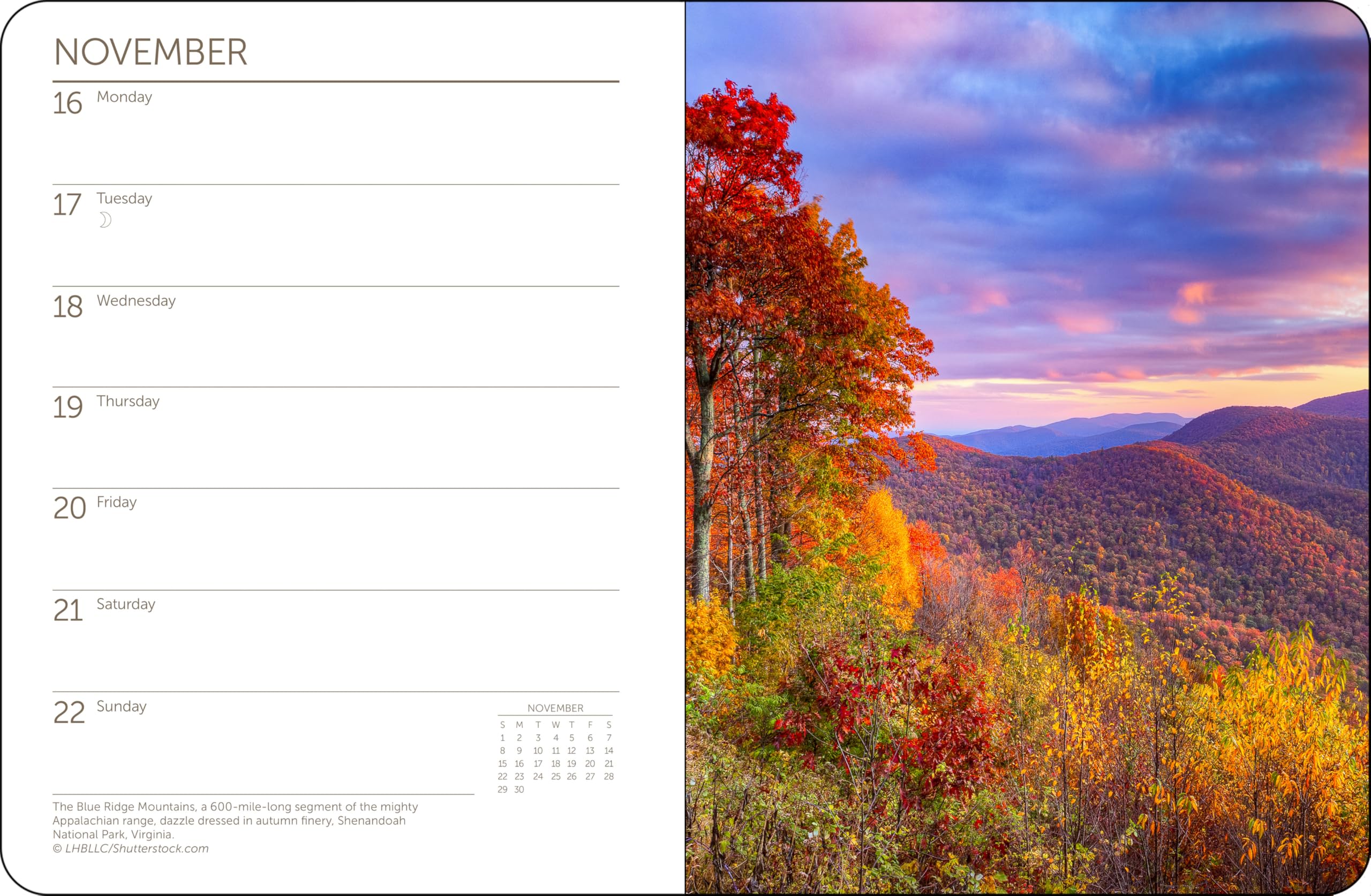 Americas National Parks Calendario settimanale di fidanzamento 2026, 16,5 x 21,6 cm, rilegatura a spirale