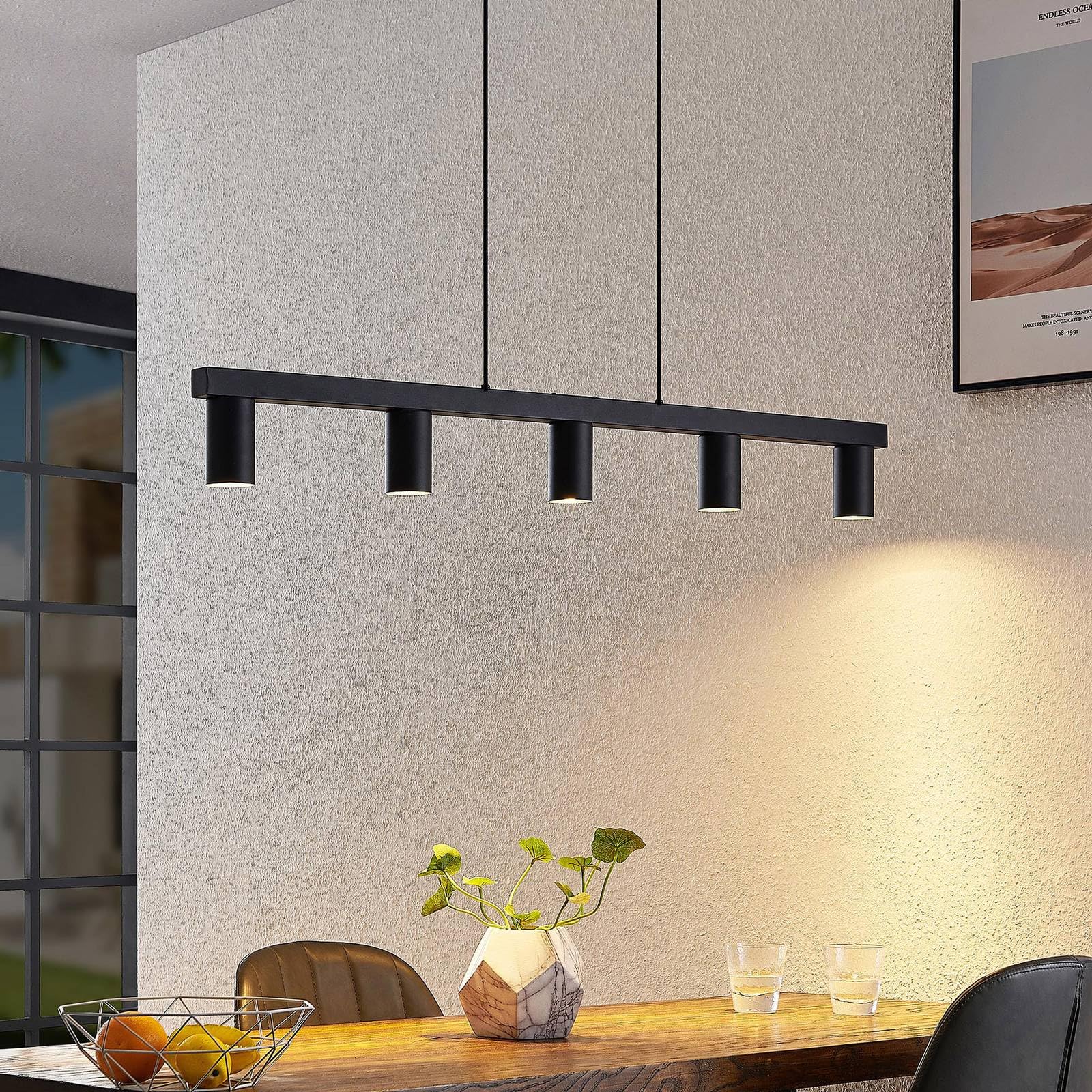 Lindby Lámpara colgante Baliko (Moderno) en Negro hecho de Metal e.o. para Salón & Comedor (5 llamas, GU10) lámpara techo
