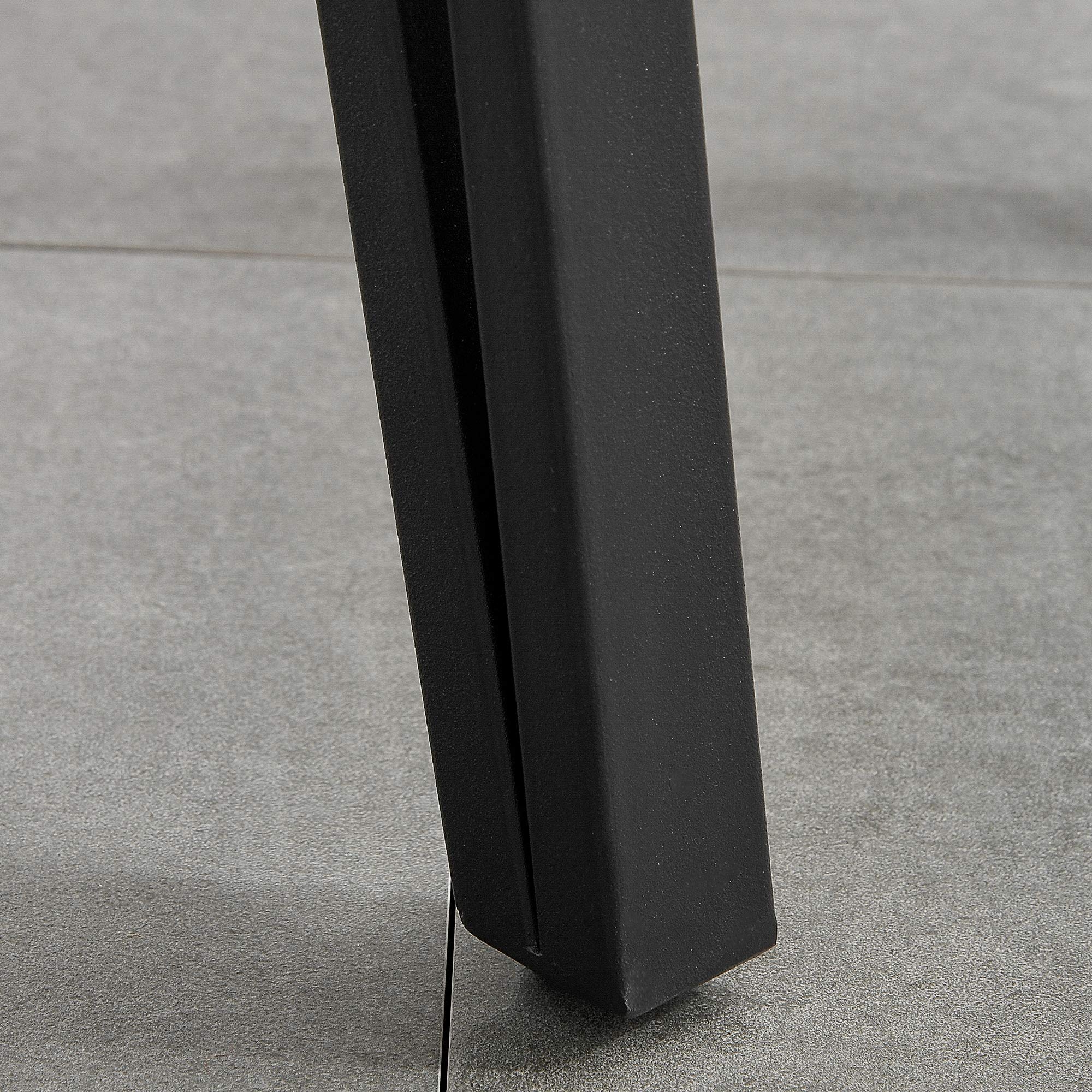 HOMCOM Mesa de Comedor Tablero Grande, 120x60x75 cm, Negra, Roble Claro | Diseño industrial, patas de metal tipo horquilla, MDF.
