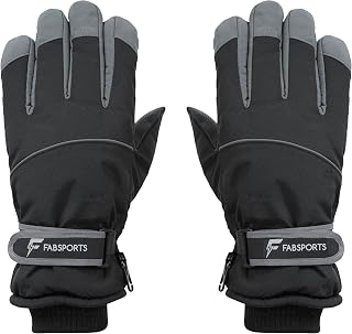 FABSPORTS Warm Winter Gloves (Unisex) | Touchscreen Compatible, Thermal Faux Fur Lined, Water-Resistant for Cycling, Bikin Price In India