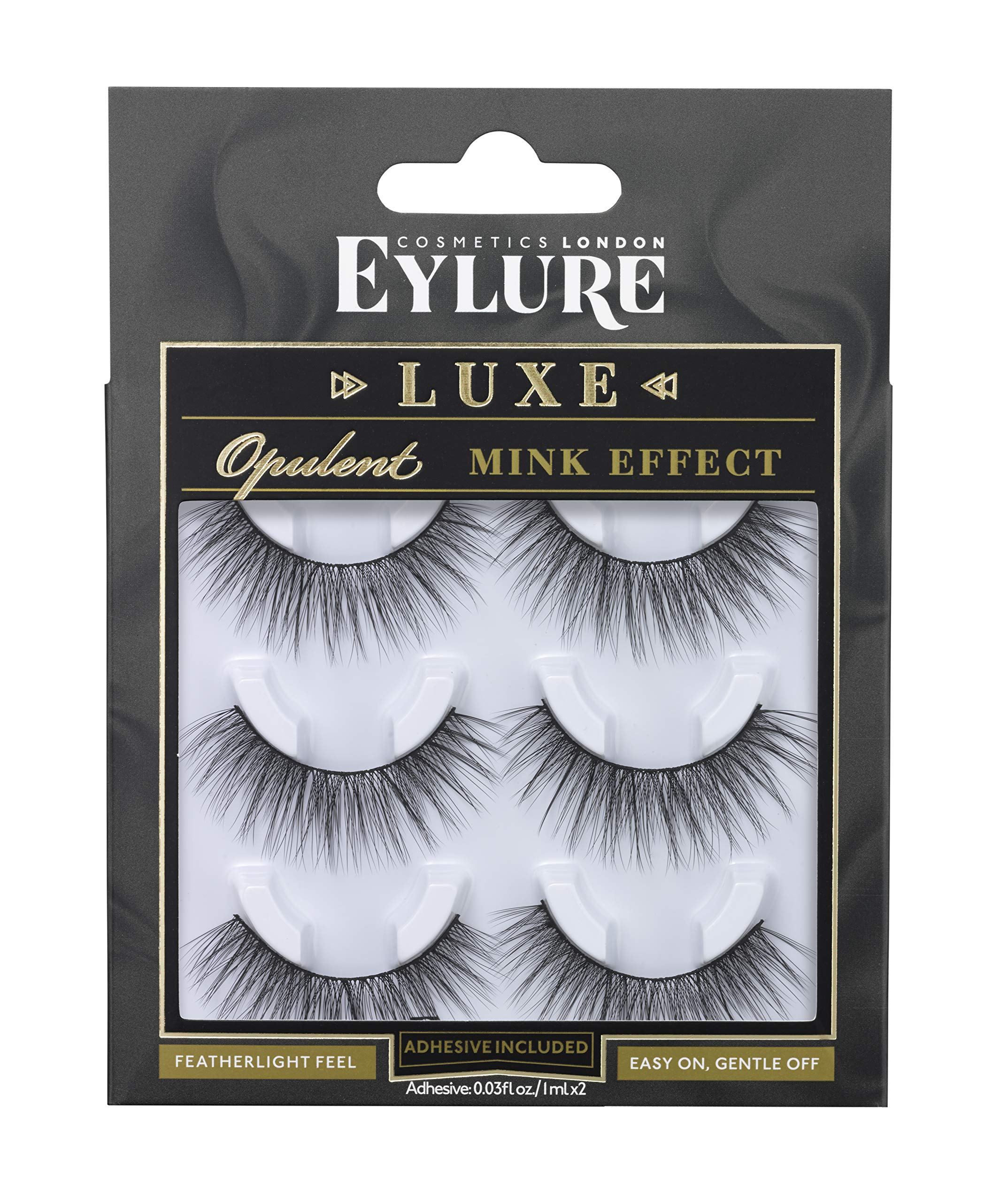 Faux Mink Eye Lashes, Reusable, Adhesive Included, Baroque, 1 Pair