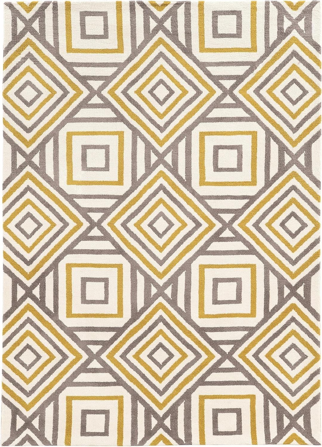BOWERY HILL Mid-Century 8' x 10' Hand Tufted Rug in Ivory and Gray