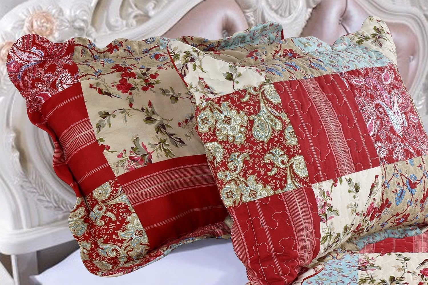 Set, Cotton Rich, Prewashed, Preshrunk; as Bedspread, Bedcover, Coverlet, Bed Throw Spreads King Size Bedspreads, Summer Quilts, Lightweight Summer Bedspreads King Size Oversized