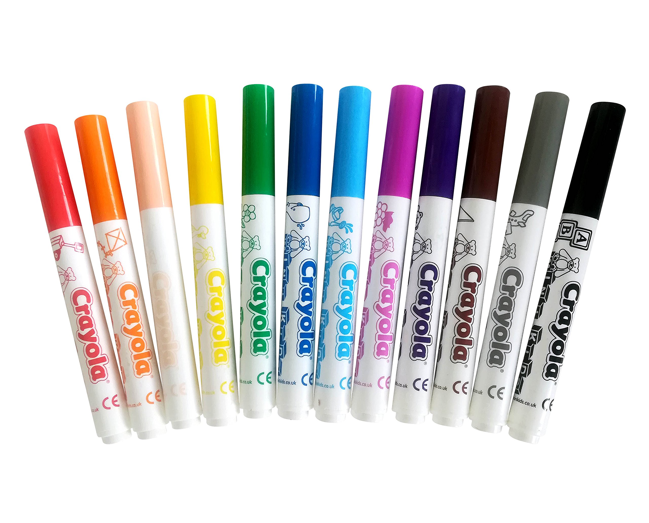 Kesper 17712 tavolino Per Bambini Con 2 sedie, color Bianco, 3 Unità, 8000 g & Crayola Mini Kids – Pennarelli Lavabili con Punta Arrotondata