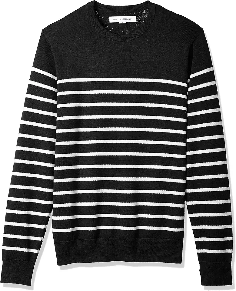 Amazon Essentials Men's Long-Sleeve Crewneck Sweater, 100% Cotton, Big & Tall Options Available