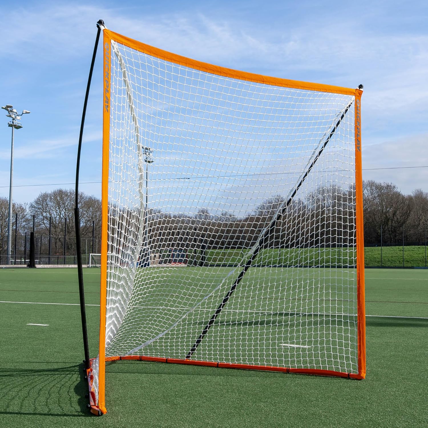 QuickPlay Ripshot Flexi Lacrosse Goal 6x6' - Regulation Lacrosse Goal with 8 Ply Lacrosse Net, 80 Second Pop Up Portable Backyard Lacrosse Goal for Training & Boys and Girls Lacrosse