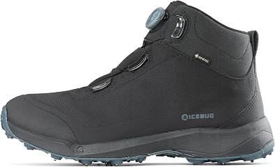 Icebug Stavre BUGrip GTX Mens Midcut Winter Boot with Steel Studs Waterproof GORE-TEX, BOA Fit, Studded Traction