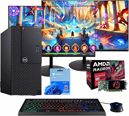 Dell OptiPlex 3060 Tower PC | Intel Core i5-8500 | 32 GB RAM | NVME M.2 de 250 GB + SSD de 1 TB | Nvidia RX 550 4GB | Windows 11 Pro | AX200 WiFi 6