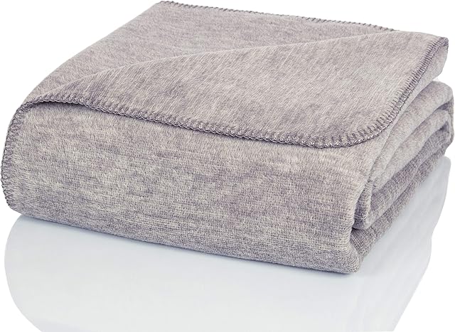 Glart blanket plain flecked grey, sofa blanket 130 x 170 cm, soft and warm woolly blanket, extra fluffy, for use as a sofa blanket, couch blanket, cosy blanket, cosy throw, plush sofa throw