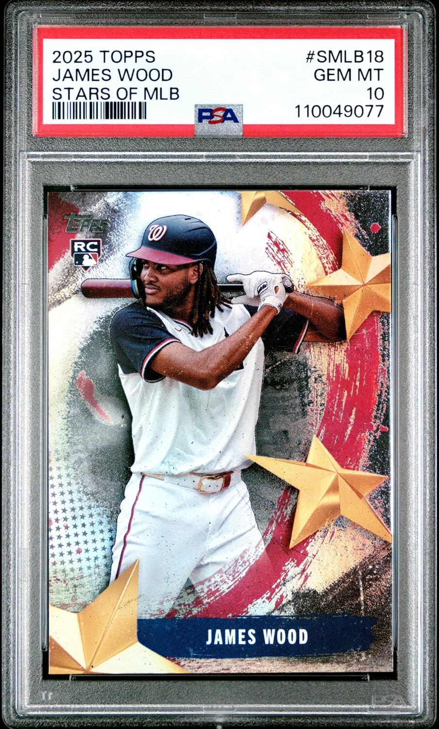 Graded 2025 Topps James Wood #SMLB18 Stars of MLB Rookie RC Baseball Card PSA 10 Gem Mint