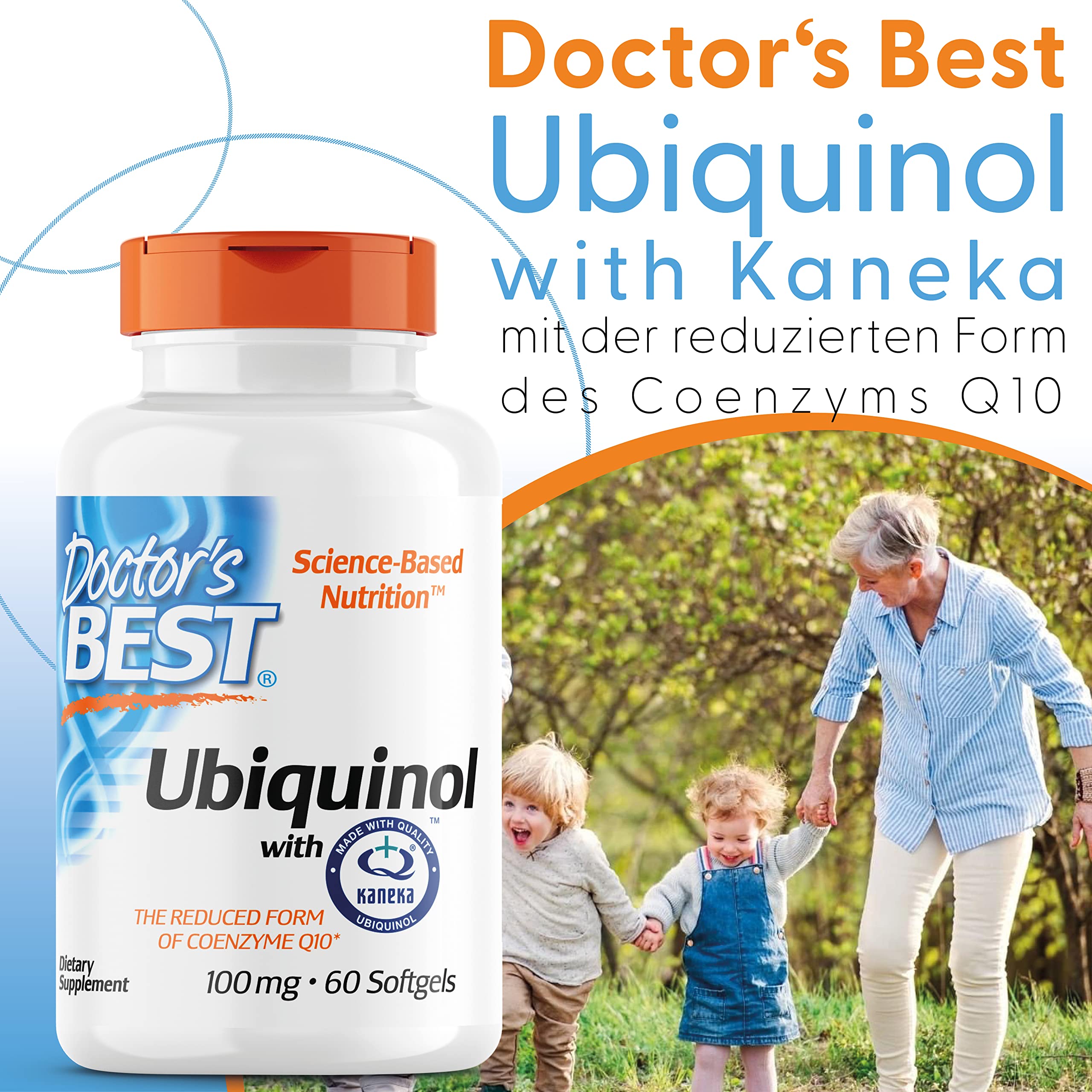 Doctor's Best, Ubiquinol mit Kaneka, 60 Softgels, 100mg Ubiquinol je Dosis, Glutenfrei, GMO frei, Geschmacksneutral