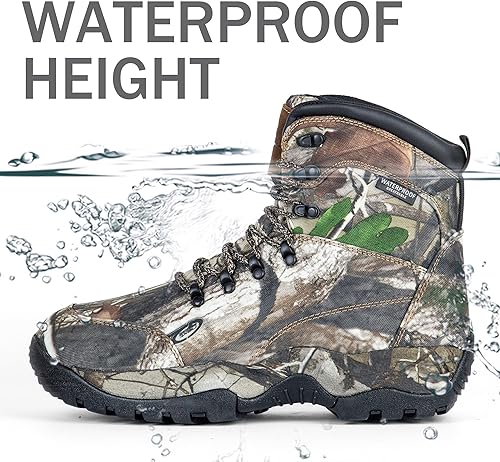 Miniatura 3 de Botas de caza impermeables para hombre, 7 pulgadas aisladas botas de senderismo ligeras, 7.05 oz Thinsulate