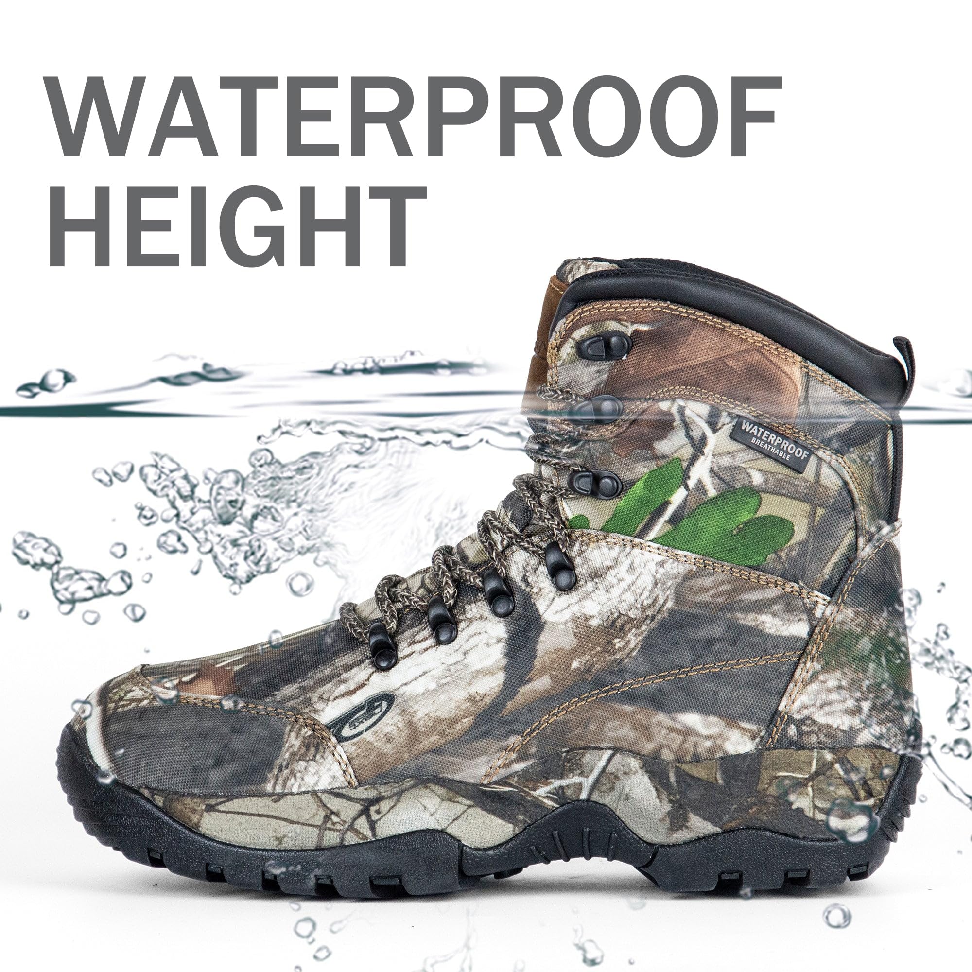 Men's Waterproof Hunting Boots, 7'' Insulated Lightweight Hiking Boot, 200g Thinsulate'