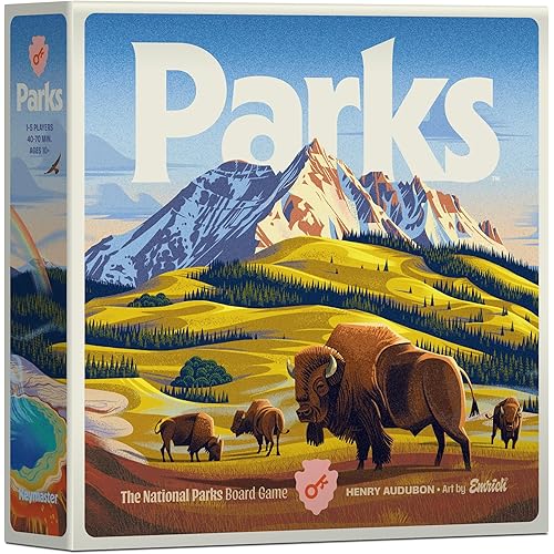 Keymaster Games Parks Base Camp | Beautiful Strategy Game for Families, Adults or Solo | Best Board Game for Nature, Outdoors, and Hiking | The US National Parks Game | Ages 10+ | 1-5 Players
