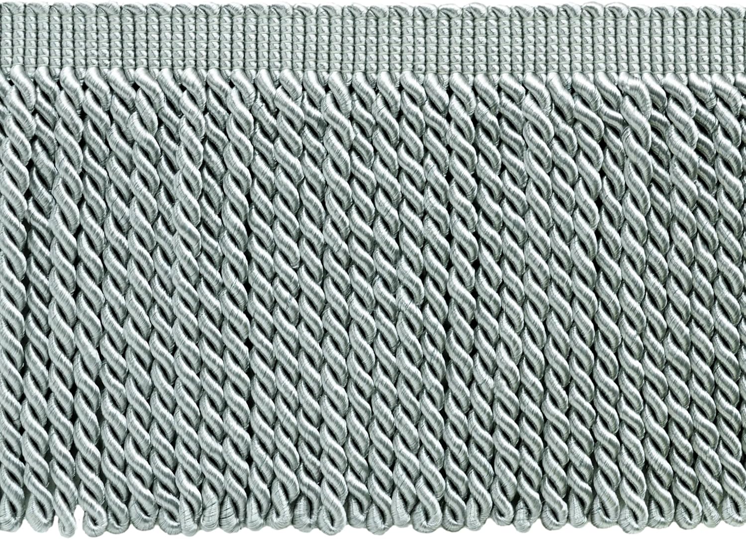 DÉCOPRO 6" (15cm) Decorative Bullion Fringe Trim, Basic Collection, Traditional Satiny Finish # BFS6, Silver Grey #049 (Grey Silver) 27 Yard Package (82 ft/25m)