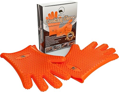 Miniatura 6 de MASlife Silicone BBQ Oven Cooking Gloves- Heat Resistant - BBQ Grill- Waterproof Camping Indoor-Outdoor Grilling High Temperature Work Gloves-
