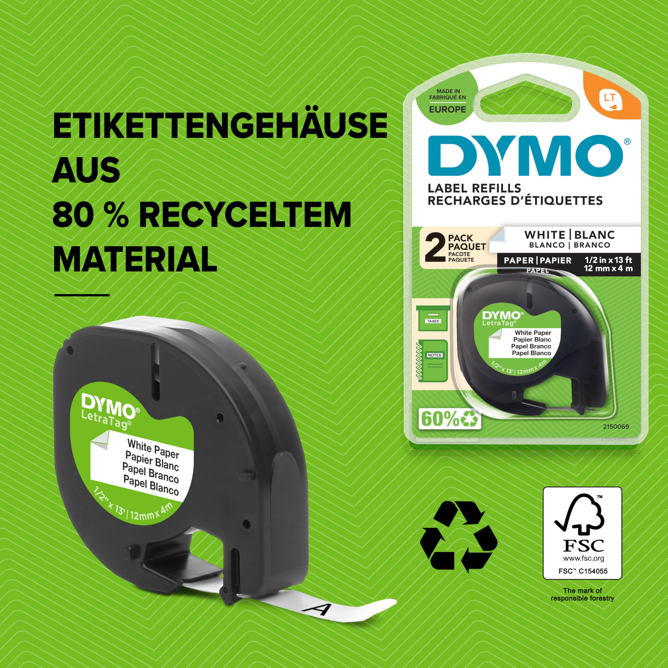DYMO LetraTag LT-100H Beschriftungsgerät Handgerät, Tragbares Etikettiergerät mit ABC Tastatur, Blau