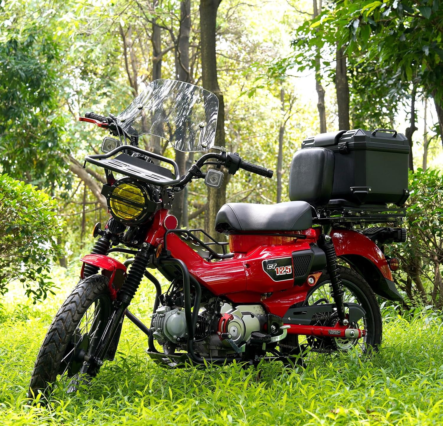 Motorcycle Flip Seat Rear Passenger Seat Foldable Seat Pad Compatible with CT125 Trail 125 Hunter Cub Accessories(Black)