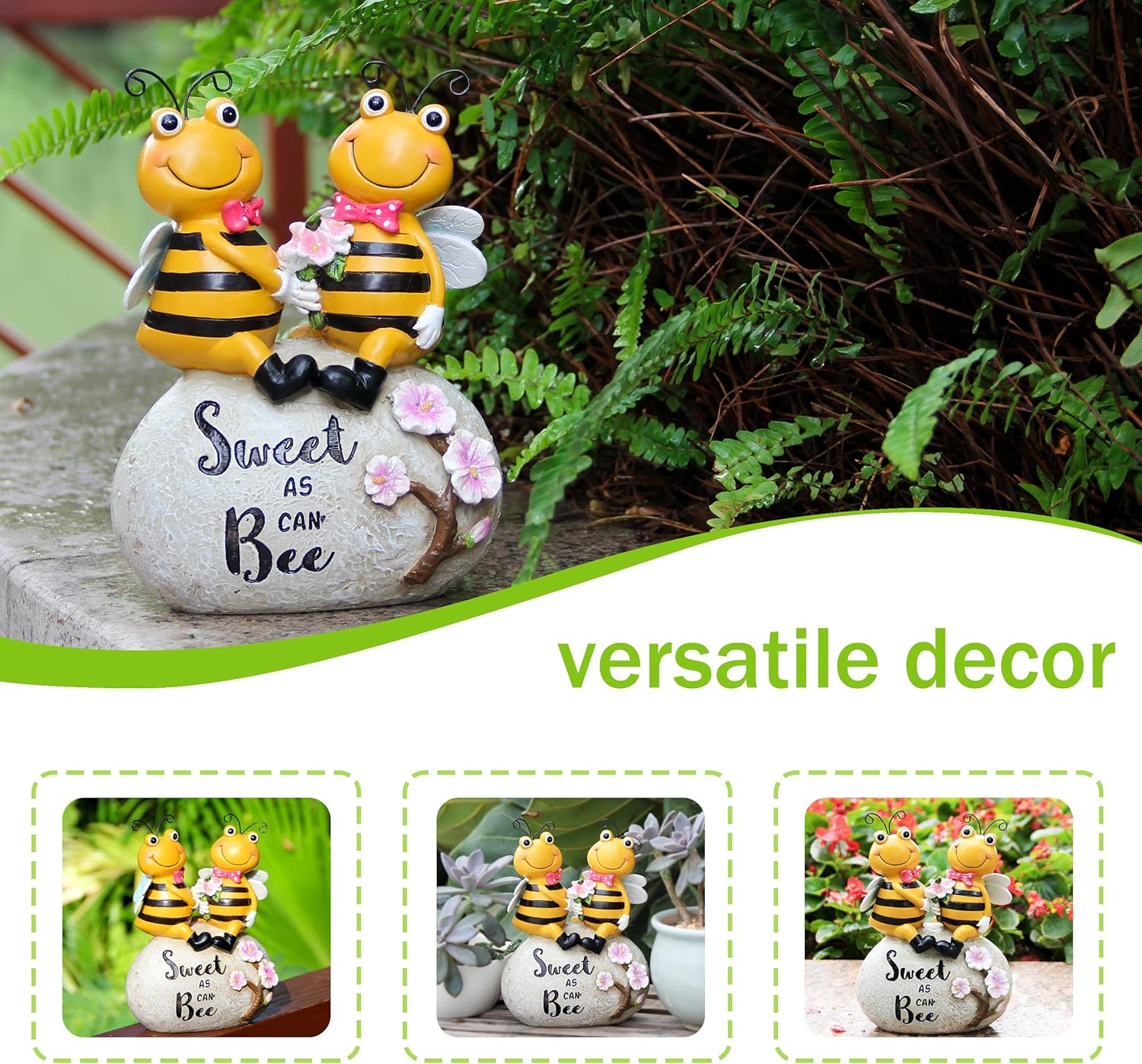 Bee Statue for Garden decor,Honey Bee Gifts Spring Decor for Outdoor,Bumle Bee Figurines Decoration for Garden Patio Yard Lawn&Indoor Table Shelf Kitchen Home Decor,Best Gifts for Lovers women