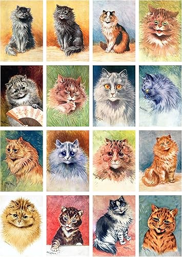 Vista 23 de Decoupage - Paquete de papel (35 hojas de 6 x 8 pulgadas) retrato de gato Van Gogh FLONZ Vintage Pictures Reimpresión tarjetas para decoupage
