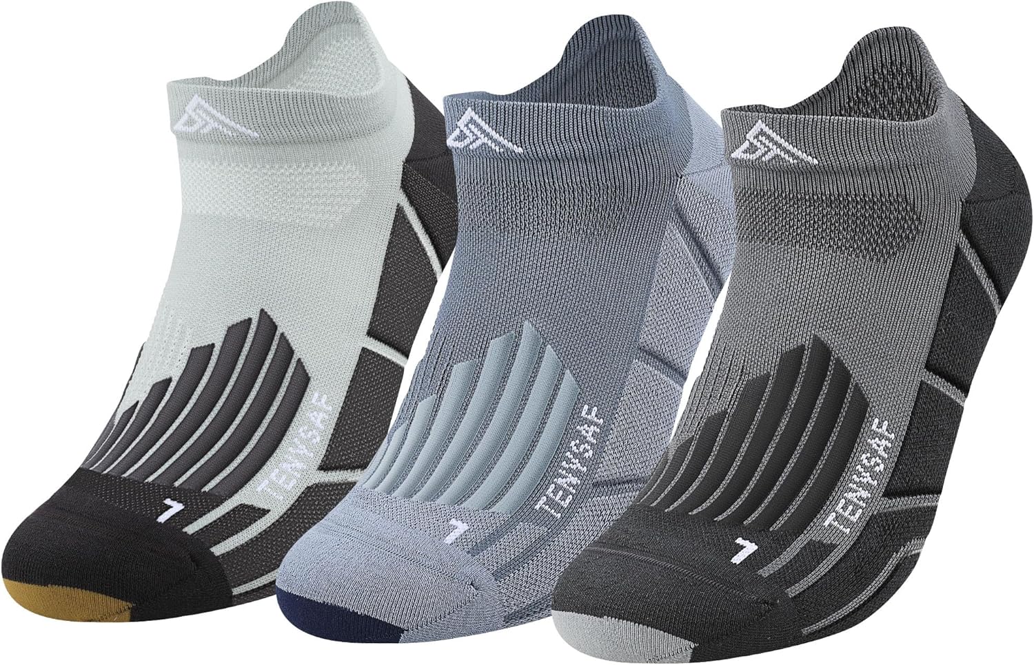 TENYSAF Compression Running Socks for Runners: Low Cut Ankle Socks Anti-Blister Athletic Socks for Hiking Golf Work