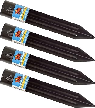 TIKI Metal Torch Stakes 4-Pack, Durable & Weather-Resistant Torch Holders for Bamboo & Metal Poles, Easy-to-Install Outdoor Torch Accessories for Patio, Lawn & Garden, 10.75-Inch Black