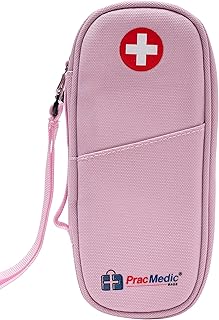 PracMedic Bags Epipen Carrying Case- Insulated Medical Case for 2 Epi Pens or Auvi Q, Inhaler, Nasal Spray, Allergy Meds, Diabetic Supplies, Travel Medicine Kit for Emergencies (Quartz Pink)